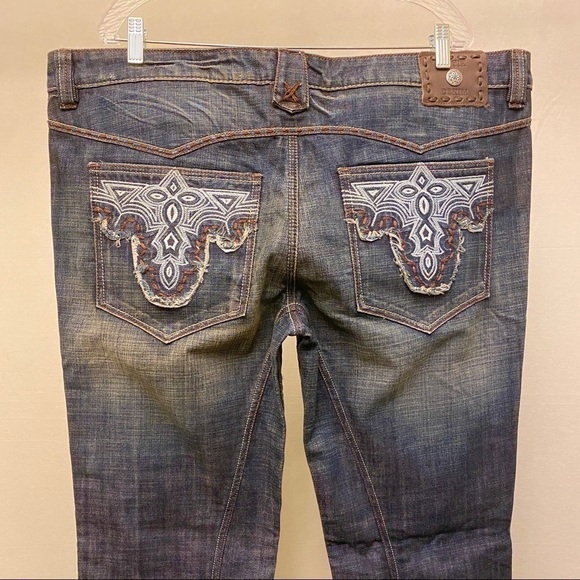 Antik 42 x 33 Western Men’s Jeans, Embroidery, Logo Contrast Stitch Straight Leg - Picture 6 of 13